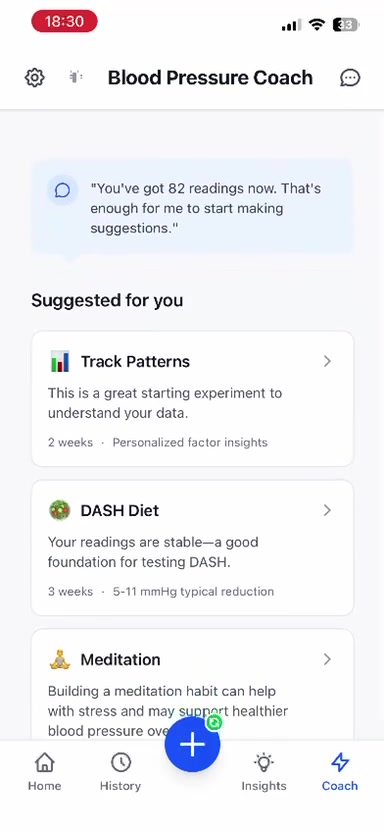 Personalized experiment suggestions from the Coach